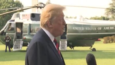 Trump ve eşi Melania Trump, Perşembe akşamı Marine One u&ccedil;ağındaydı.