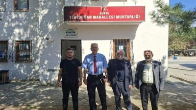 İl&ccedil;e Başkanı Atilla ve İl Başkan Yardımcısı T&uuml;rk ziyarette vatandaşların