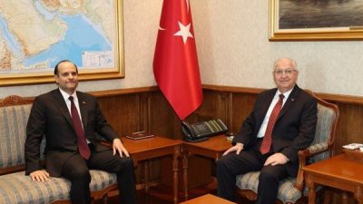 Bakan G&uuml;ler ve Bakan Sani ikili g&ouml;r&uuml;şme sonrasında heyetler arası