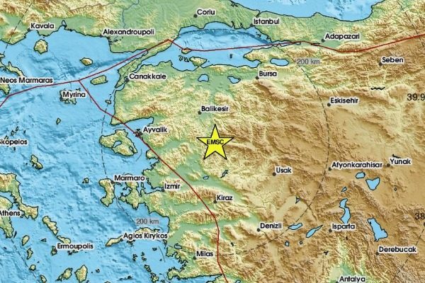 Avrupa-Akdeniz Sismoloji Merkezi (EMSC) verilerine g&ouml;re, Balıkesir Sındırgı'da 5.9 b&uuml;y&uuml;kl&uuml;ğ&uuml;nde