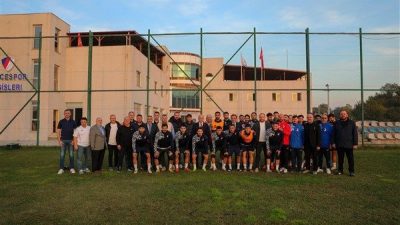 Şıralık tesislerinde ger&ccedil;ekleştirilen ziyarette, Kul&uuml;p Başkanı Mehmet Saygun ve y&ouml;neticiler