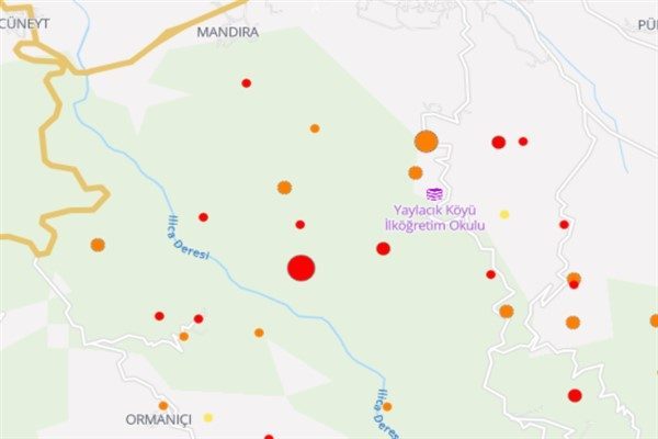 Boğazi&ccedil;i &Uuml;niversitesi Kandilli Rasathanesi ve Deprem Araştırma Enstit&uuml;s&uuml; (KRDAE) verilerine