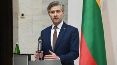 Litvanya Dışişleri Bakanı Kestutis Budrys, Hollanda Dışişleri Bakanı David van