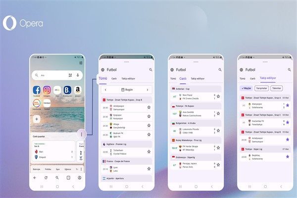 Web tarayıcısı Opera, Android tarayıcısındaki Canlı Skor deneyimini güncellediğini duyurdu.
