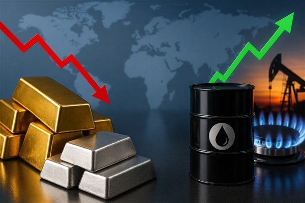Emtia piyasalarında değerli metallerde düşüş, enerji ürünlerinde ise yükseliş eğilimi