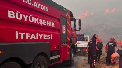 Aydın’ın Çine ilçesine bağlı Kavşit Mahallesi’nde çıkan orman yangınına Aydın
