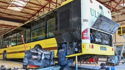 Bursa Büyükşehir Belediyesi iştiraki BURULAŞ, toplu taşıma filosundaki araçların bakım