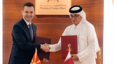Katar’ın başkenti Doha’da, Katar Devleti ile Kuzey Makedonya Cumhuriyeti dışişleri