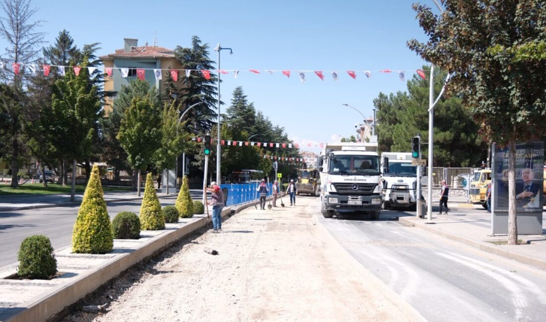 Çorum’un en yoğun kullanılan ulaşım güzergahlarından Gazi Caddesi’nde başlatılan asfalt