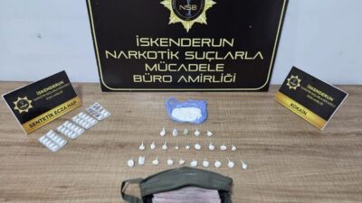 Hatay’ın İskenderun ilçesinde narkotik ekiplerince bir ikamete düzenlenen operasyonda 63,28