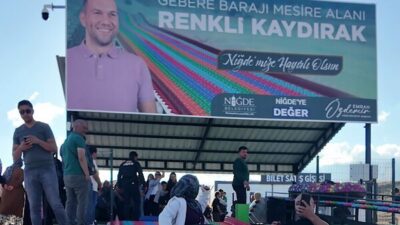 Niğde’de Gebere Barajı Mesire Alanı’nda hizmete giren 280 metrelik renkli